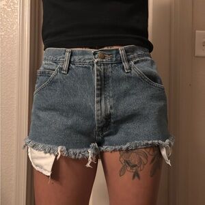 Wrangler Distressed Denim Shorts - Blue